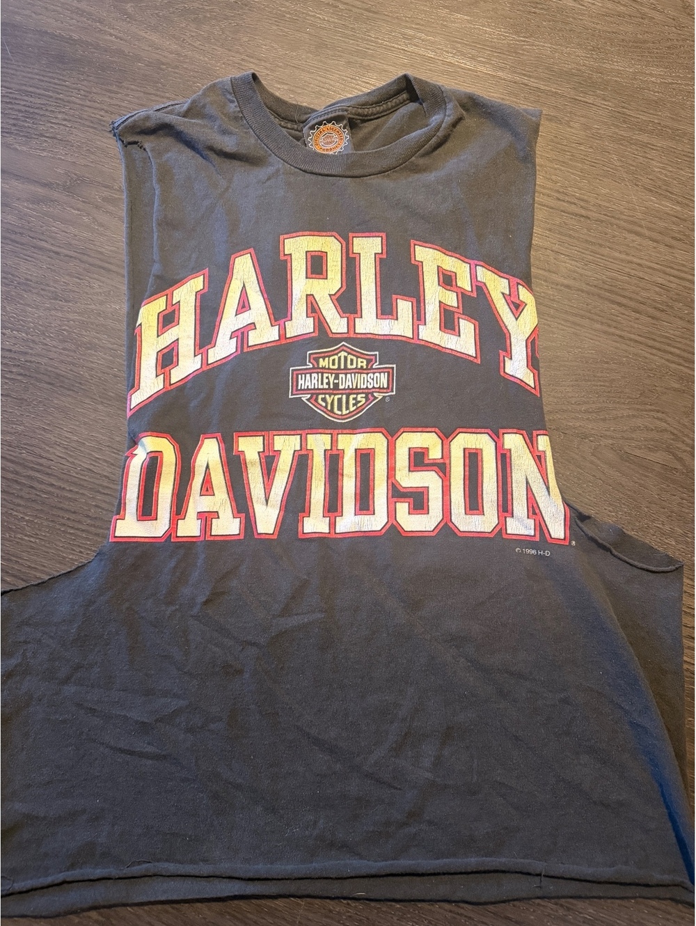 Vintage 1996 Las Vegas Harley-Davidson Cut-Off Tank Top